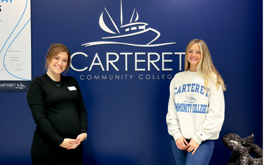 Picture shows two female student ambassadors