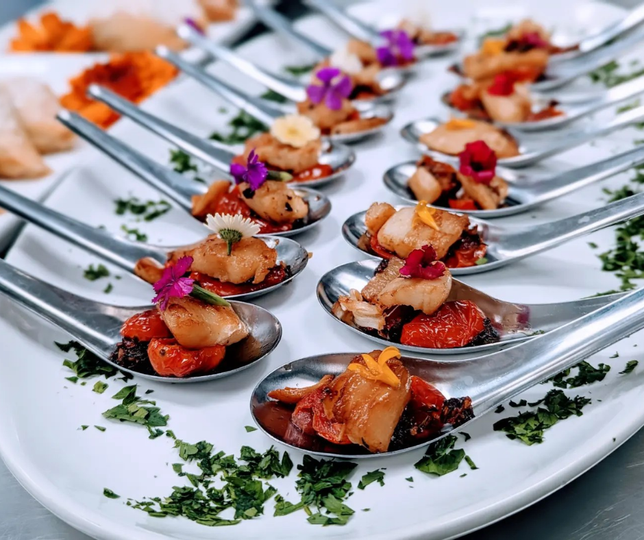 shrimp on spoon