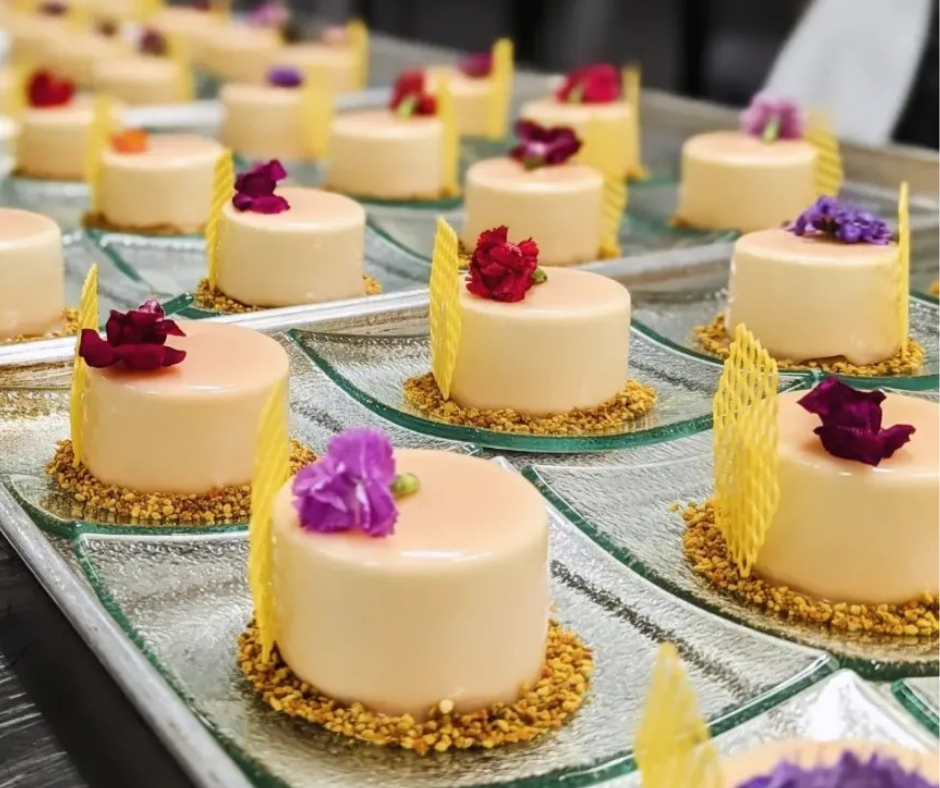 mini cheesecakes on plates