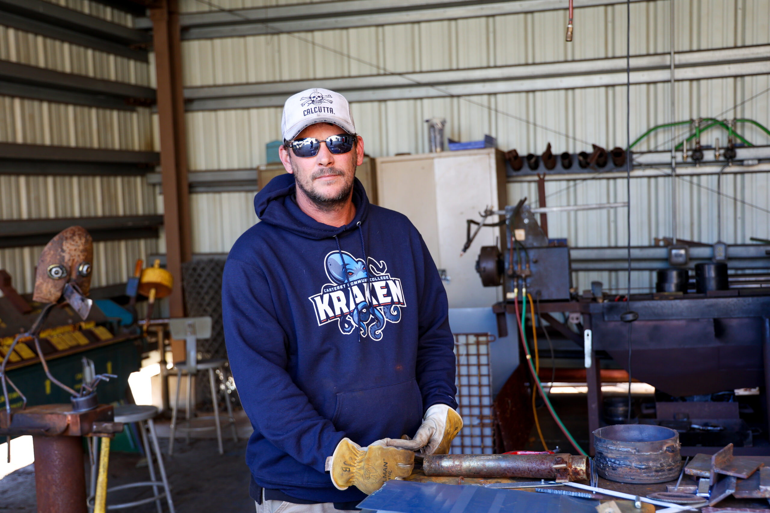 Male Welding instructor in the welding building
