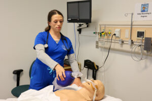 female student in a medical setting